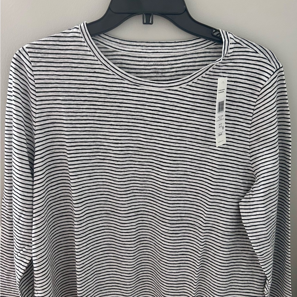 Eileen Fisher Striped Black and White Woman Long Sleeve